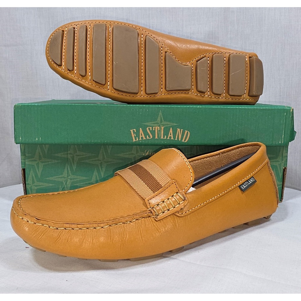 Eastland Whitman Camel Leather Driving Loafers Men's 8 Slip On Shoes - Picture 5 of 11